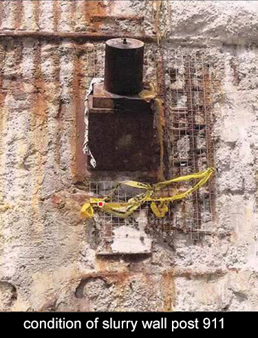 World Trade Center slurry wall detail after 911